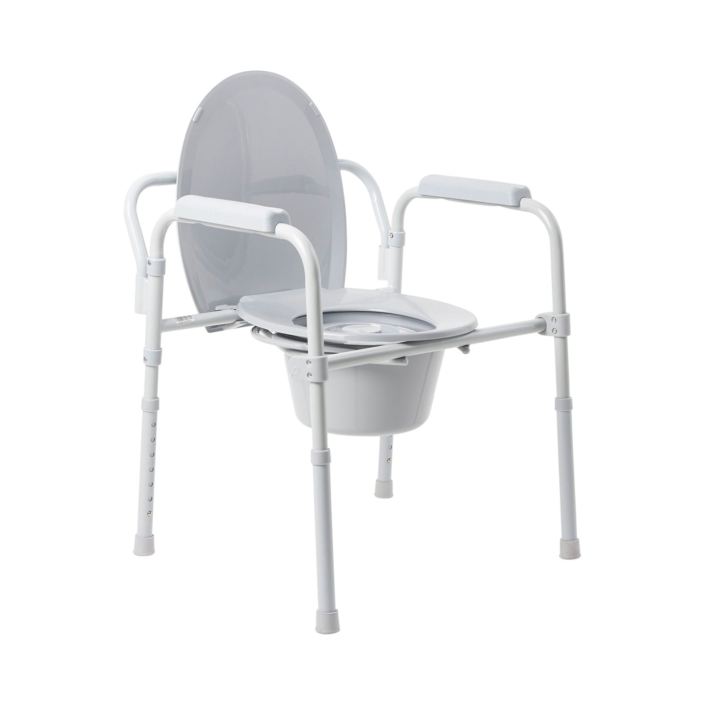 COMMODE, FLD STL FRAME GRY 350LBS