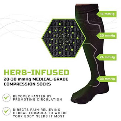 SOCKS, KNEE-HI COMPRSN INFUSEDLG/XLG