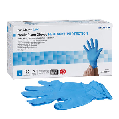 GLOVE, EXAM NITRL P/F LG N/S CHEMO 6.8C