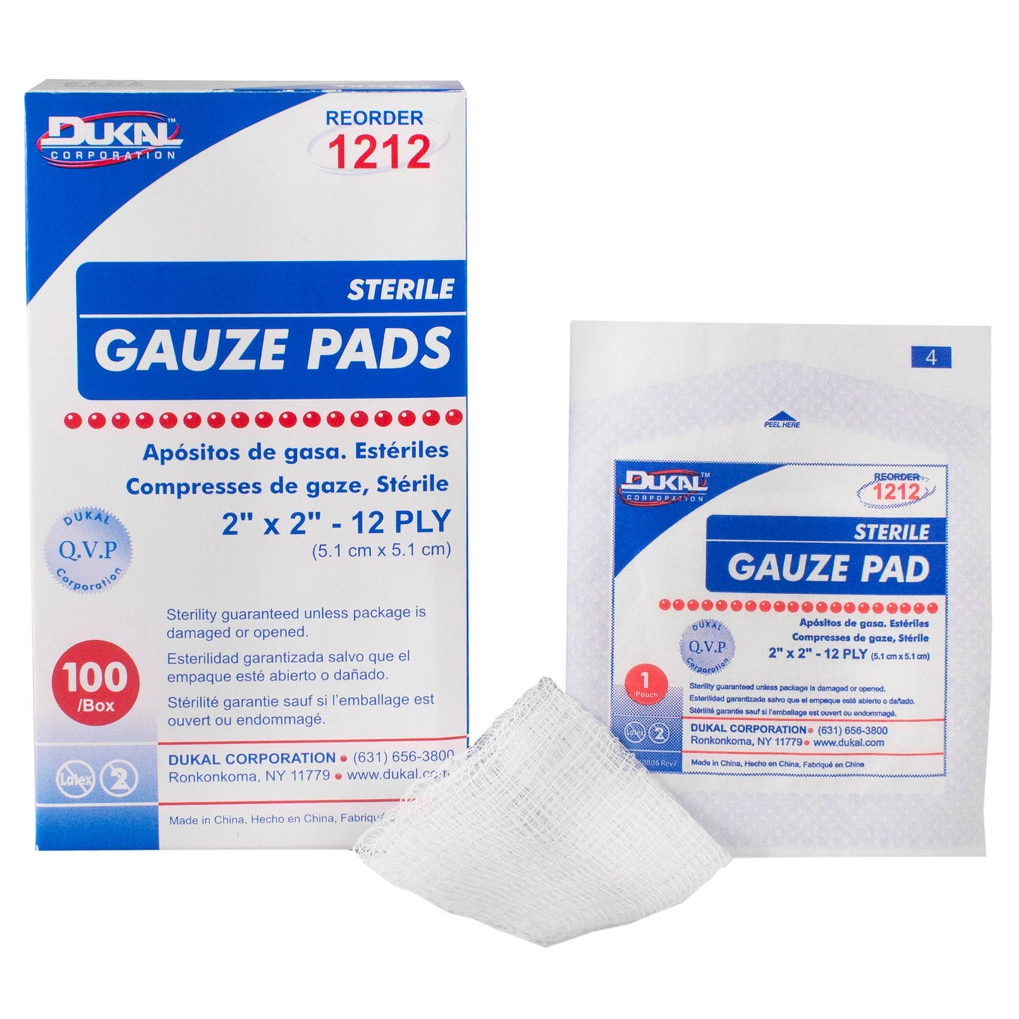 PAD, GAUZE 12PLY STR 2"X2"