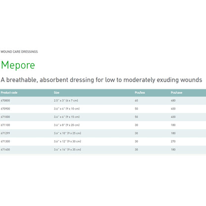 DRESSING, MEPORE 3 1/2"X4"