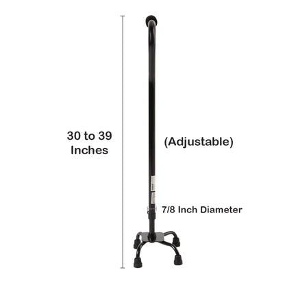 CANE, QUAD/SM BASE STEEL BLK