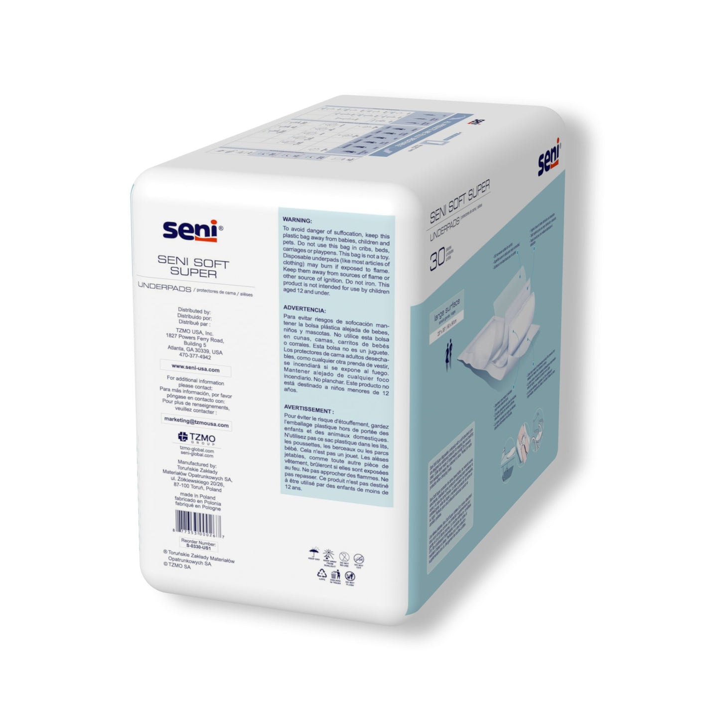 UNDERPAD, SENI SOFT SUPER HYGIENIC 23"-35"