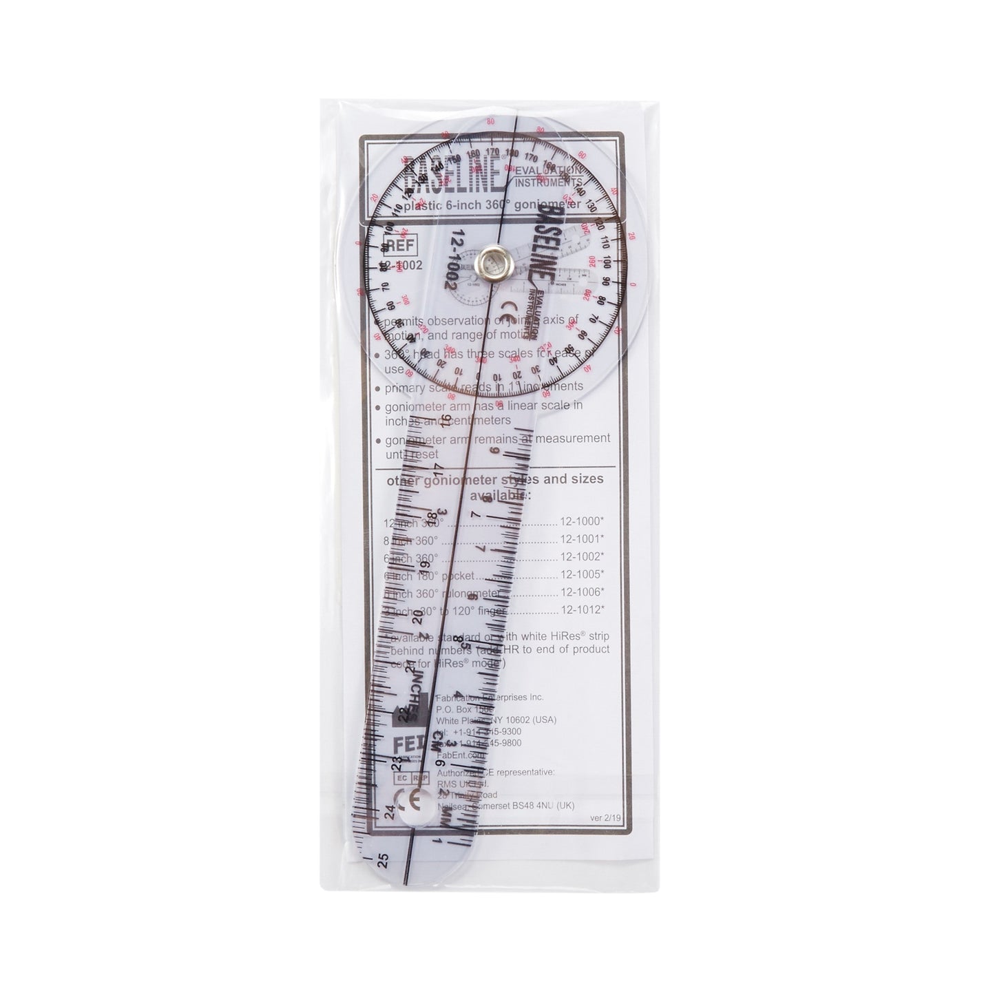 GONIOMETER, ISOM 360DEGREES PLAS CLR 6" FABENT