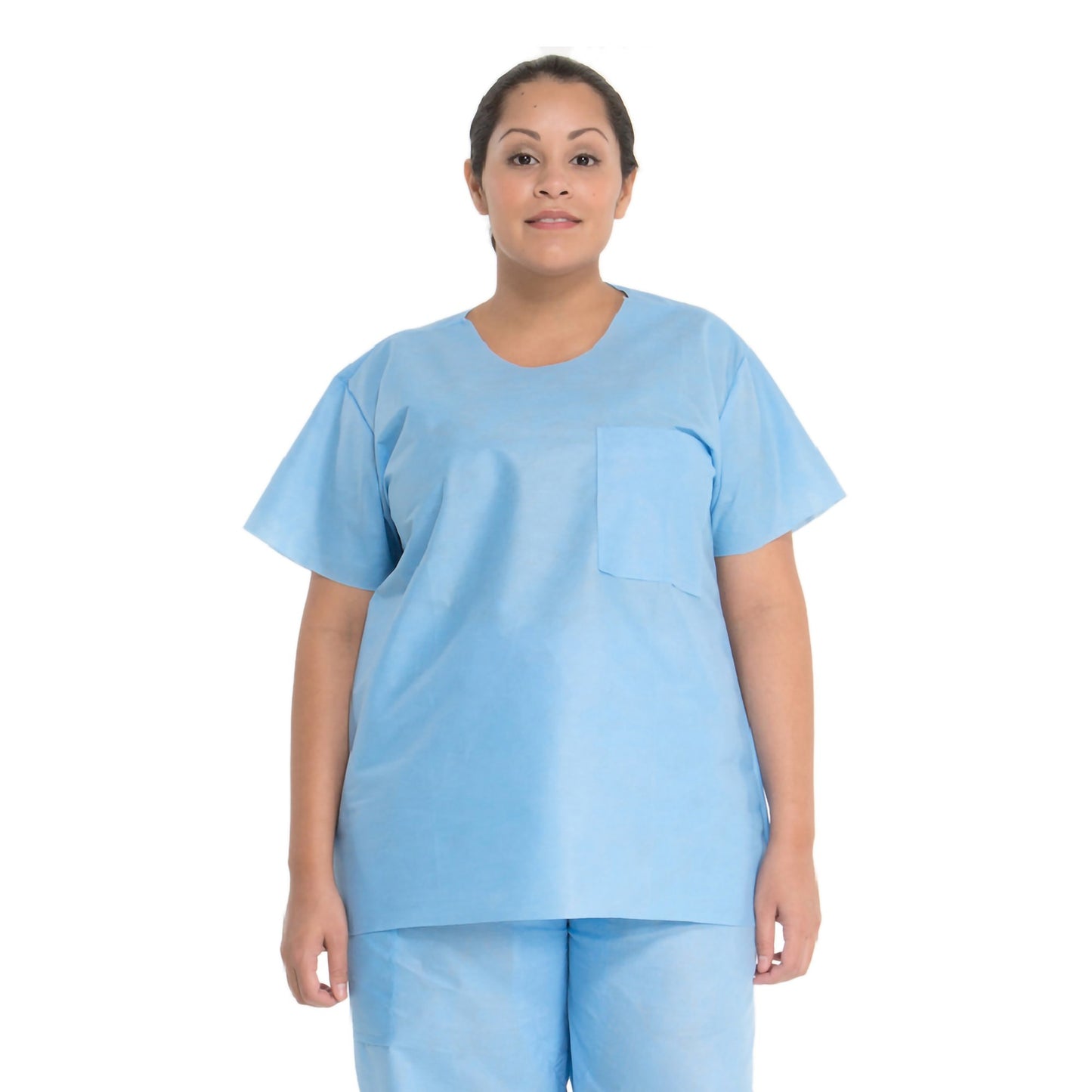 TOP, SCRUB BLU MED
