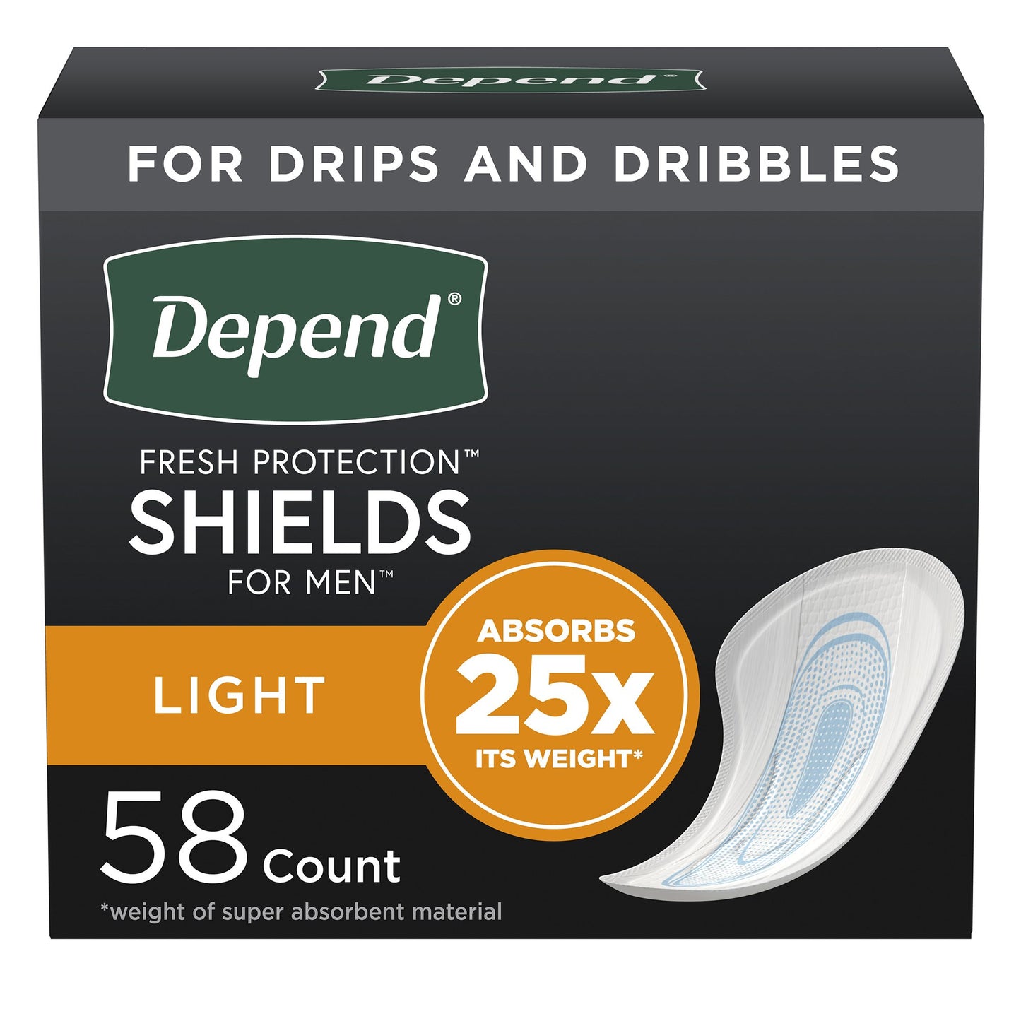 PAD, DEPEND SHIELDS MEN REG
