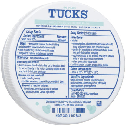 TUCKS, PAD HEMORRHOIDAL