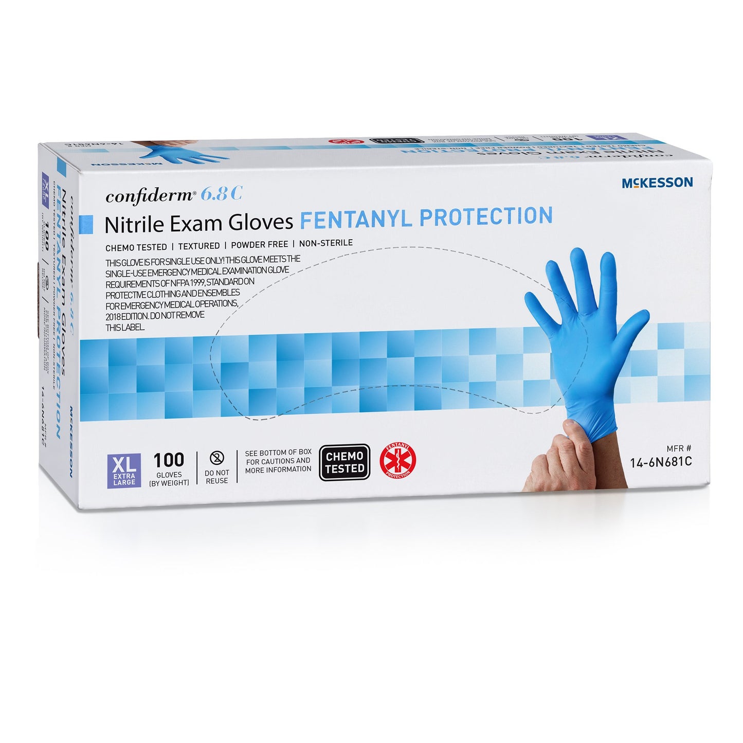 GLOVE, EXAM NTRL P/F XLG N/S CHEMO 6.8C