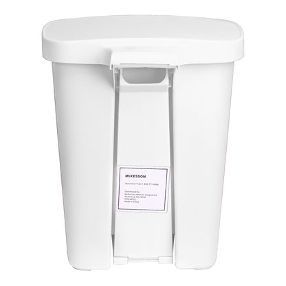 WASTECAN, STEP-ON RECTGL PLASWHT 32QT