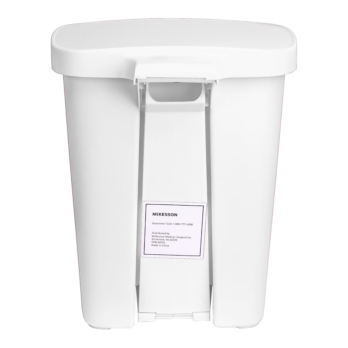 WASTECAN, STEP-ON RECTGL PLASWHT 32QT