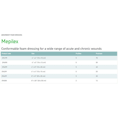 DRESSING, MEPILEX FOAM 4X4"