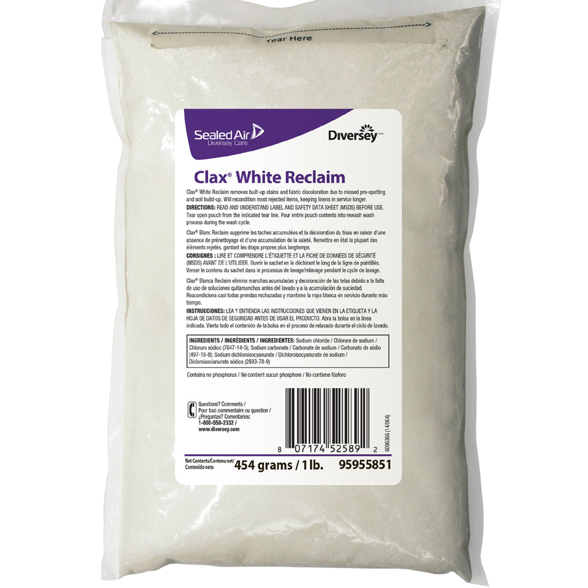 CHLORINE, LAUNDRY CLAX MAGIC WHT RECLAIM 1LB