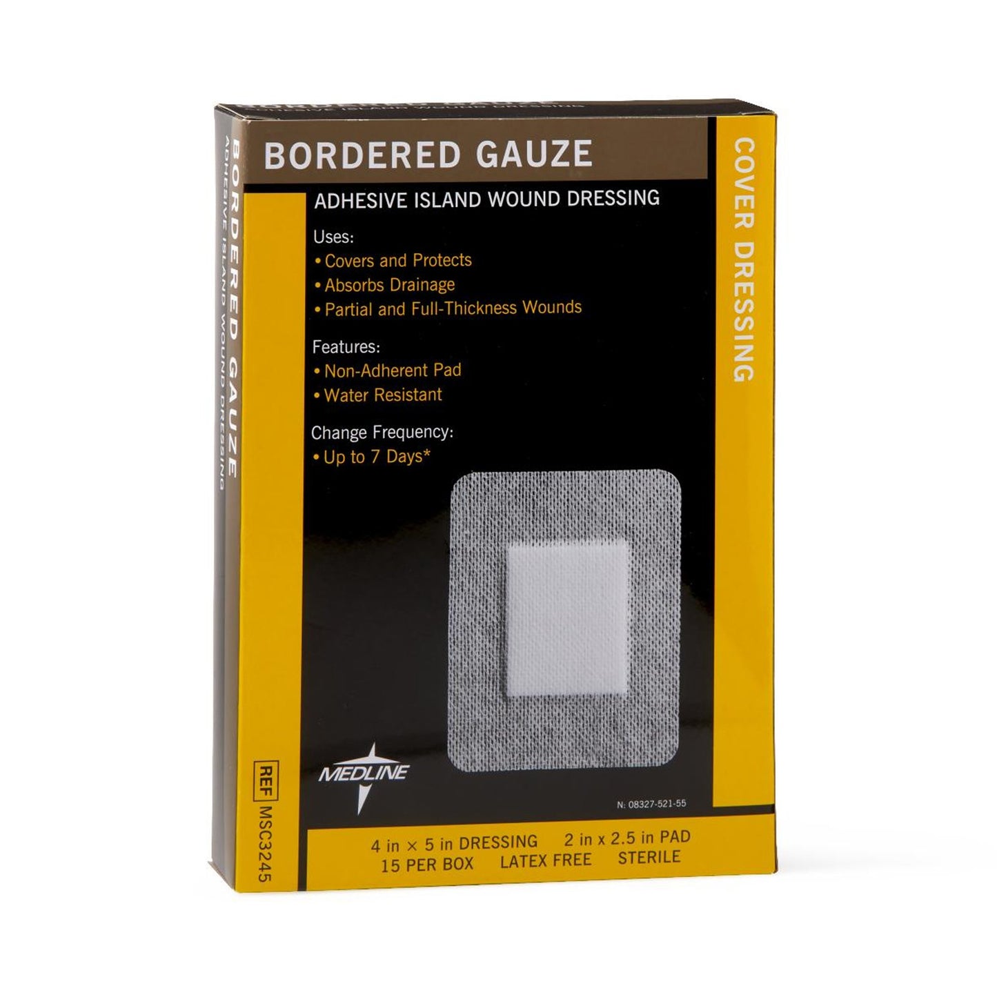 DRESSING, ADH W/BORDER GAUZE/PAD 4"X5"