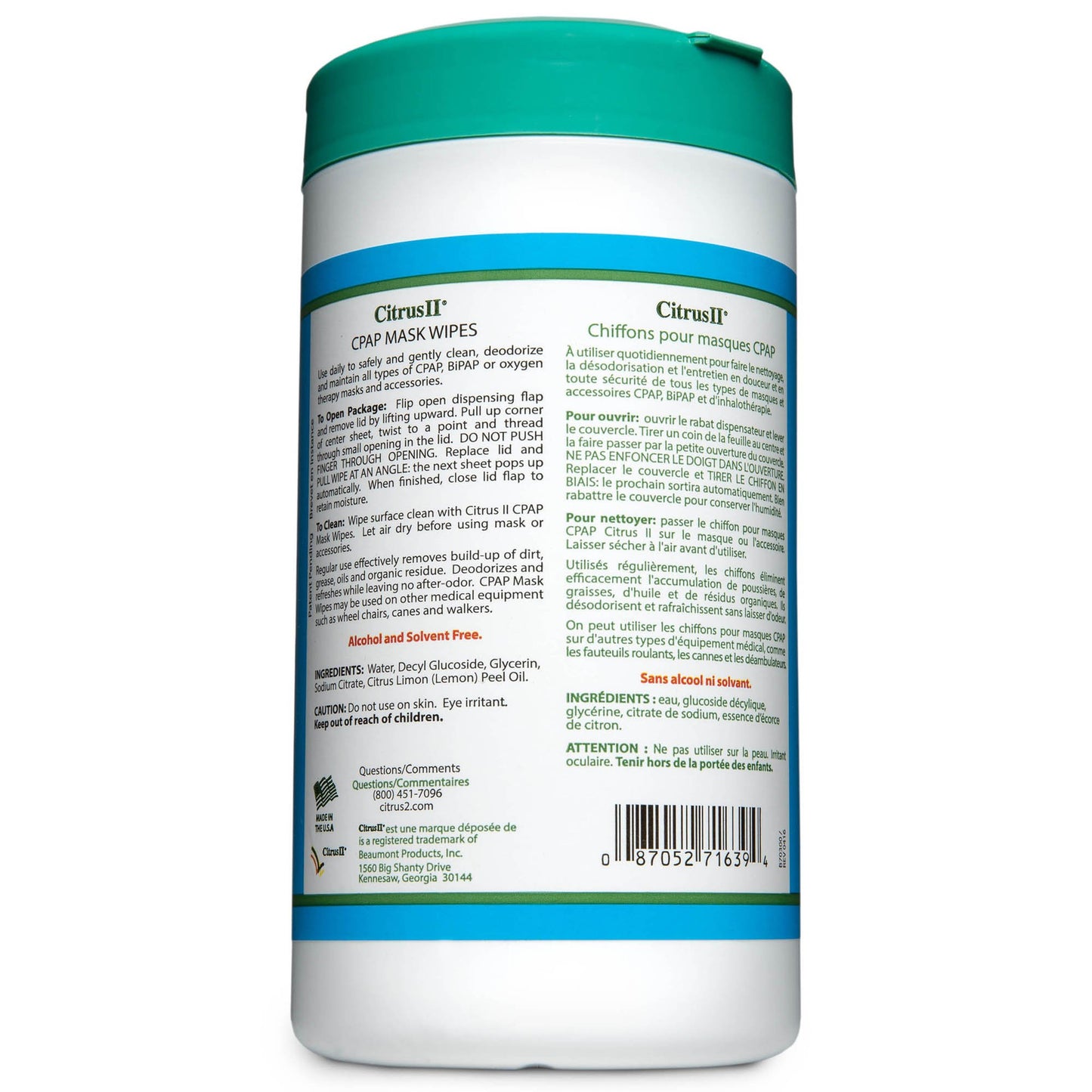 WIPE, CPAP CITRS II 7.5OZ