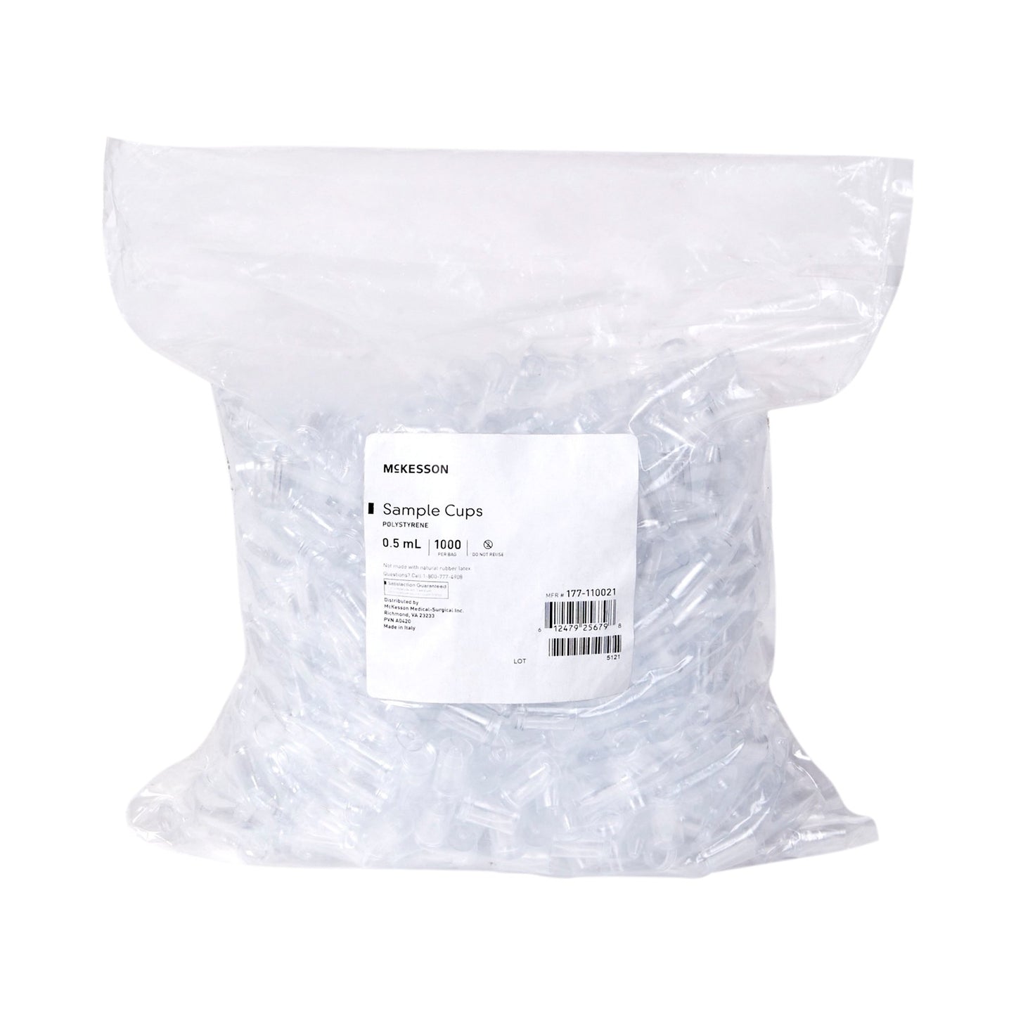 CUP, SAMPLE POLYSTYRENE .5ML