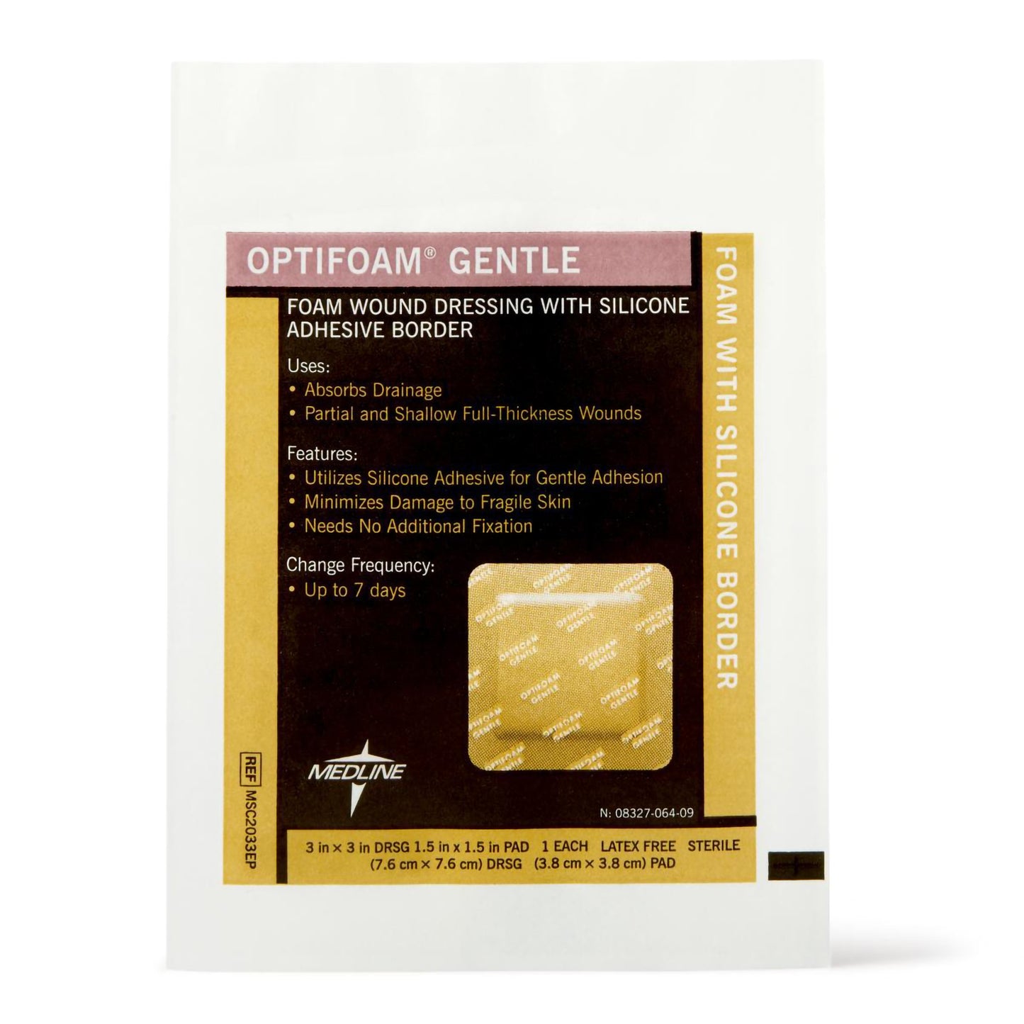 DRESSING, OPTIFOAM ADH GENTLEBORDER 3"X3"