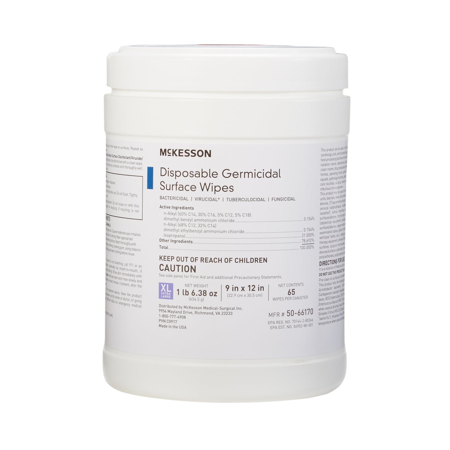 WIPE, GERMICIDE XLG 9"X12"