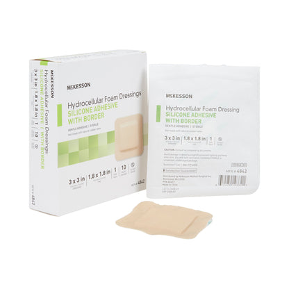 FOAM, ADH SIL W/BORDER 3"X3"