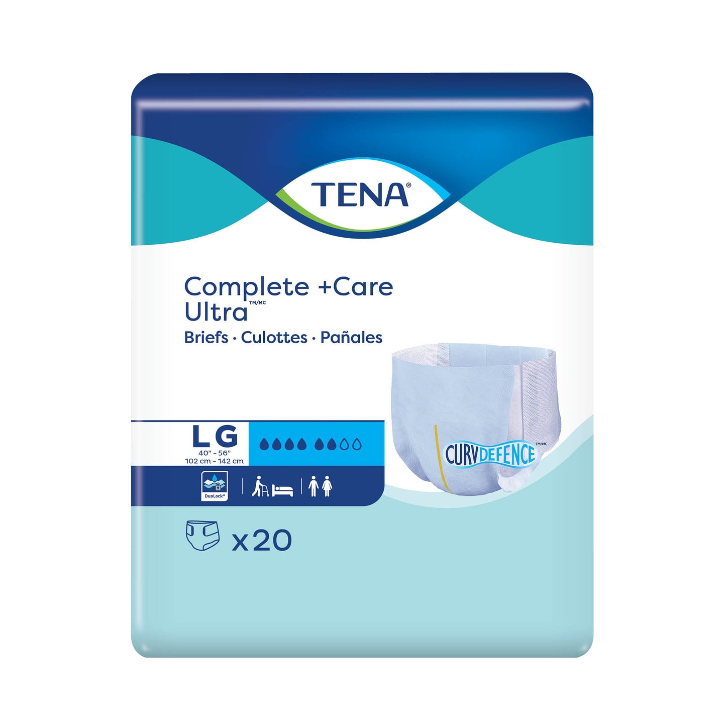 BRIEF, ULTRA TENA COMPLETE +CARE LG