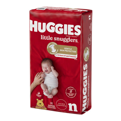 DIAPER, HUGGIES LITTLE SNUGGLERS JUMBO NEWBORN