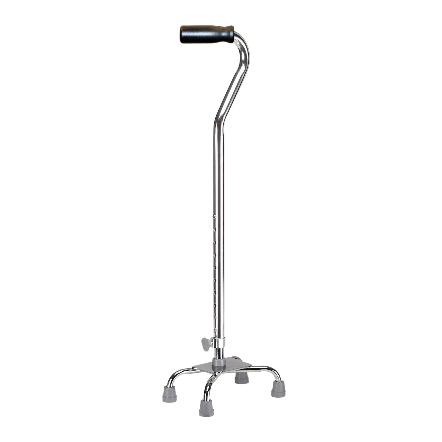 CANE, QUAD W/CONTRD GRIP CHROME SM