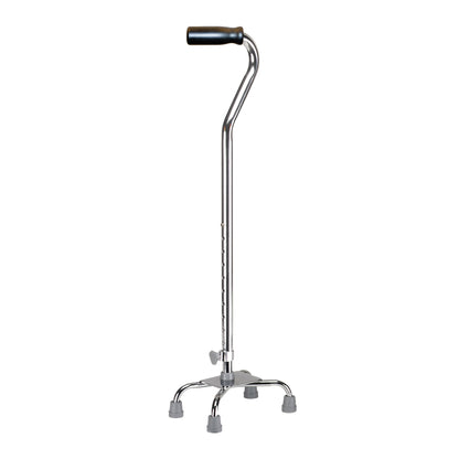 CANE, QUAD W/CONTRD GRIP CHROME SM
