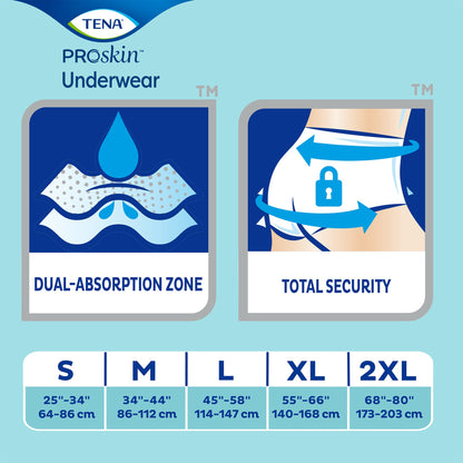 UNDERWEAR, TENA EXTRA PROTECTIVE LG