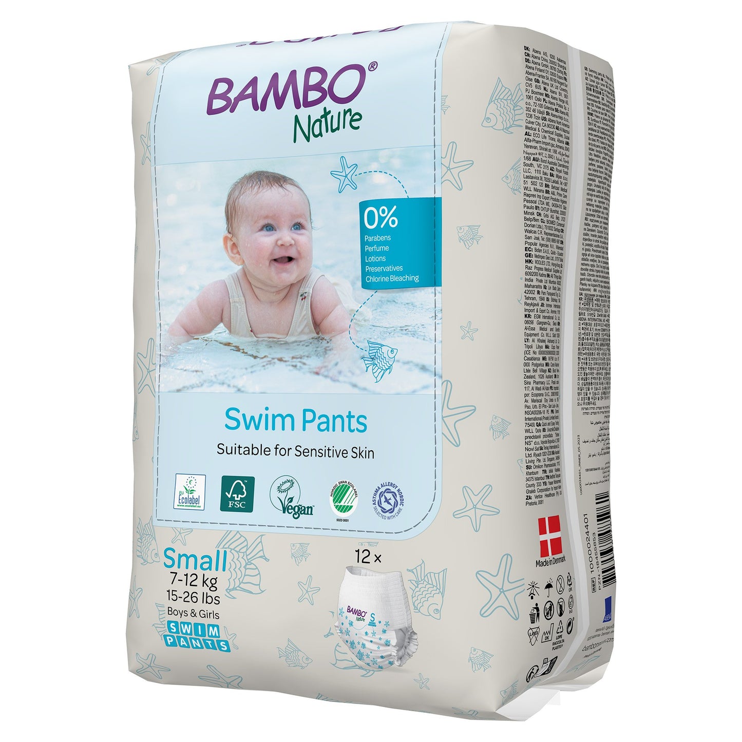 PANT, SWIM BAMBO NATURE DISP PED SM 15-26LB