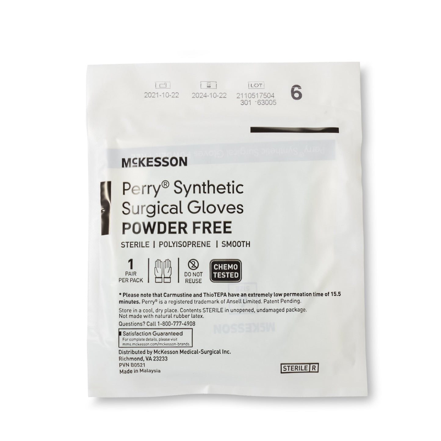 GLOVE, SURG PLYISO 6.0 STR2 SMTH CHEMO