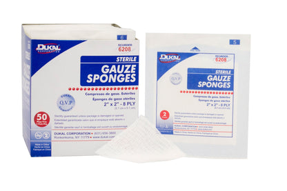 SPONGE, GAUZE 8PLY STR 2"X2"