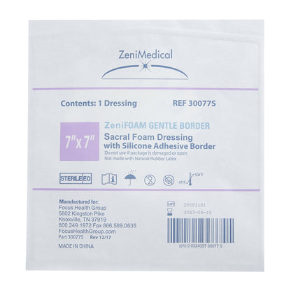 DRESSING, GENTLE BORDER ZENIFOAM SACRAL 7"X7"