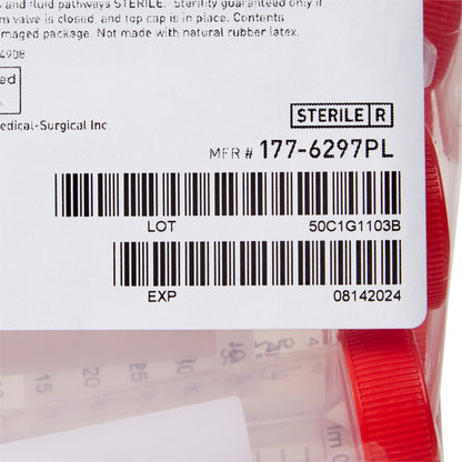 TUBE, CENTRIFUGE W/SCREW CAP STR RED 50ML