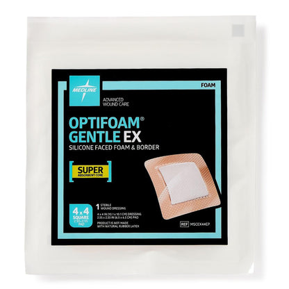 DRESSING, OPTIFOAM GENTLE EX SIL FACED 4"X4"