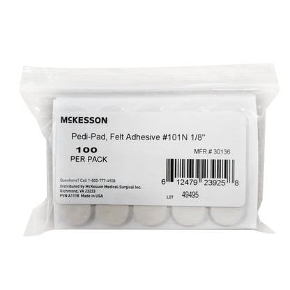PEDI-PAD, FELT ADH WHT #101-NAARROW 1/8"