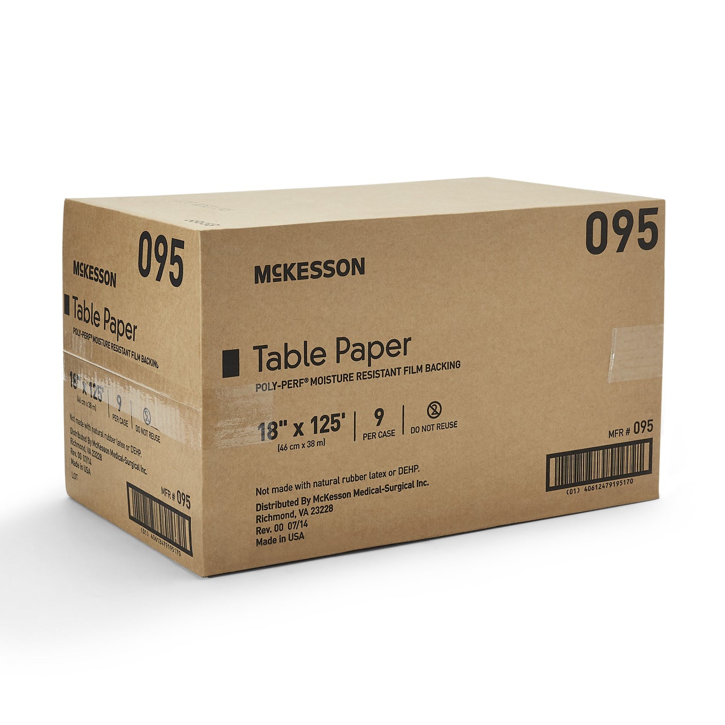 PAPER, TABLE POLY PERF WHT 18"X125'