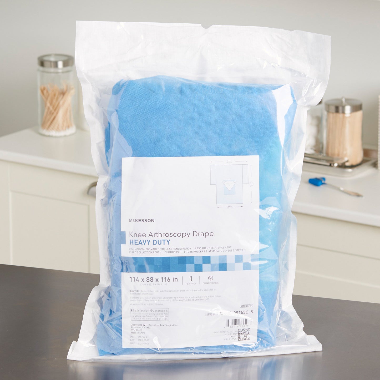 DRAPE, SURGICAL ORTHO KNEE HEAVY DUTY 114"X88"X116"