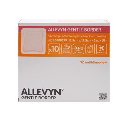 DRESSING, ALLEVYN GENTLE BRDR5"X5"
