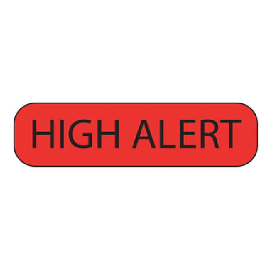 LABEL, HI ALERT FLURSNT RED
