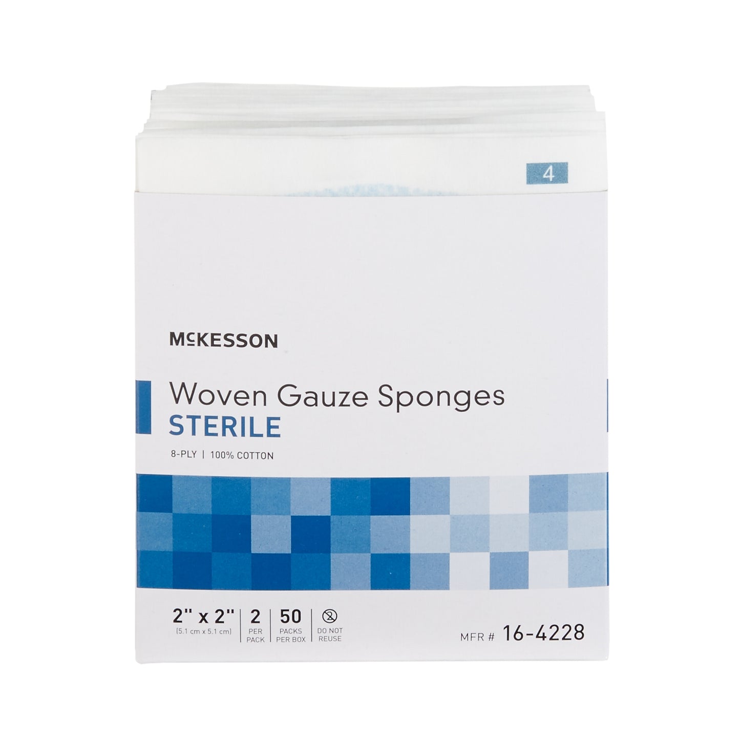 SPONGE, GAUZE 8PLY STR 2"X2"
