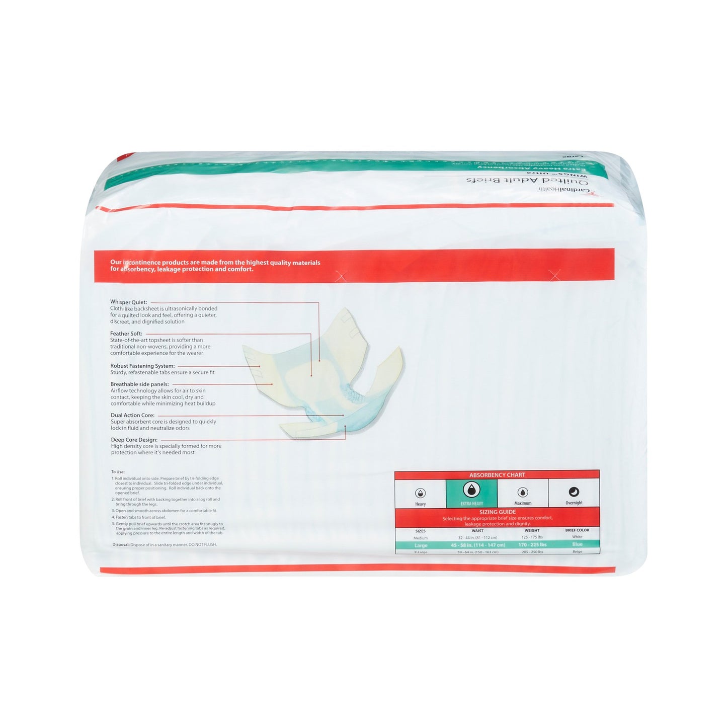BRIEF, WINGS ULTRA QUILTED LG