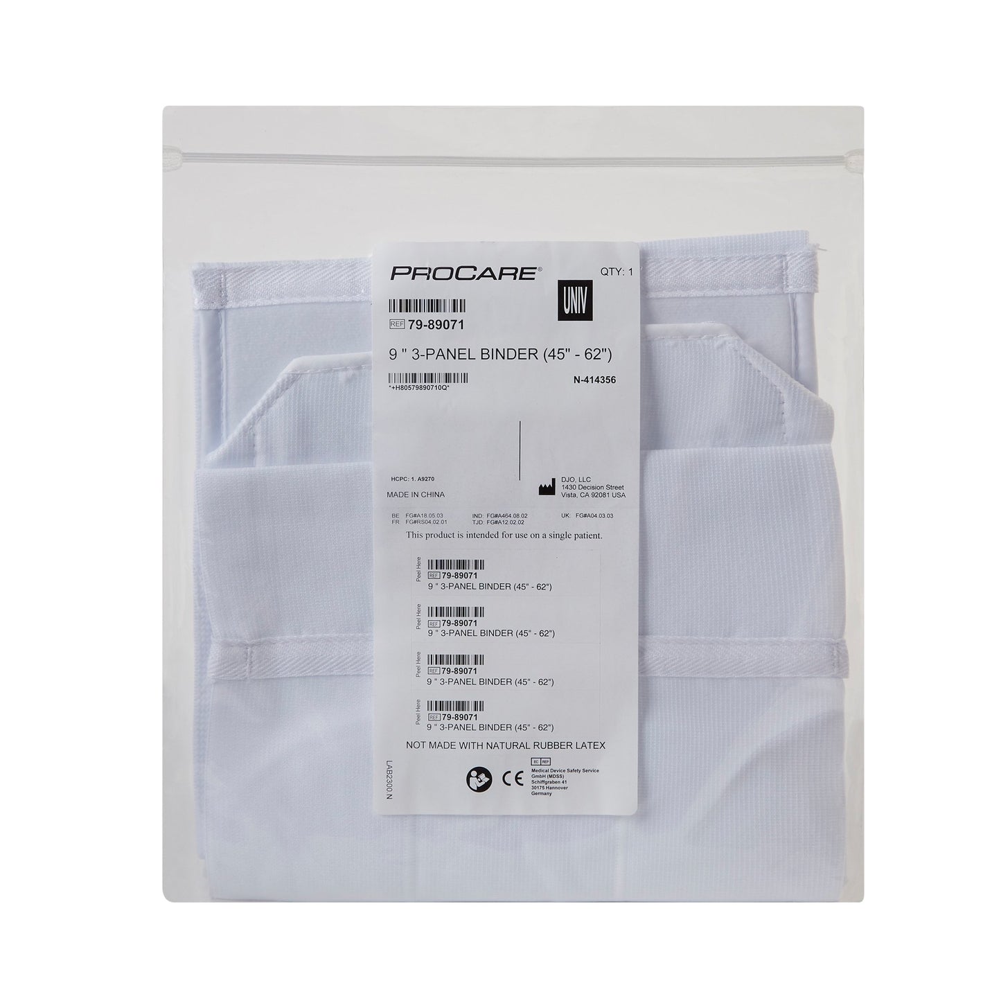BINDER, 3PANEL 9" 45"-62" UNIVDJORTH