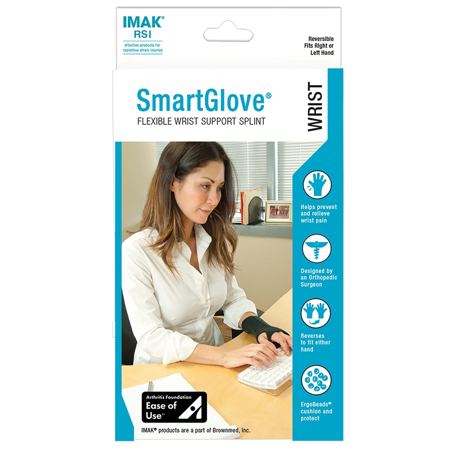 WRIST BRACE, ARTHRITIS/CARPELTNL IMAK SMARTGLV SM BRWNMF