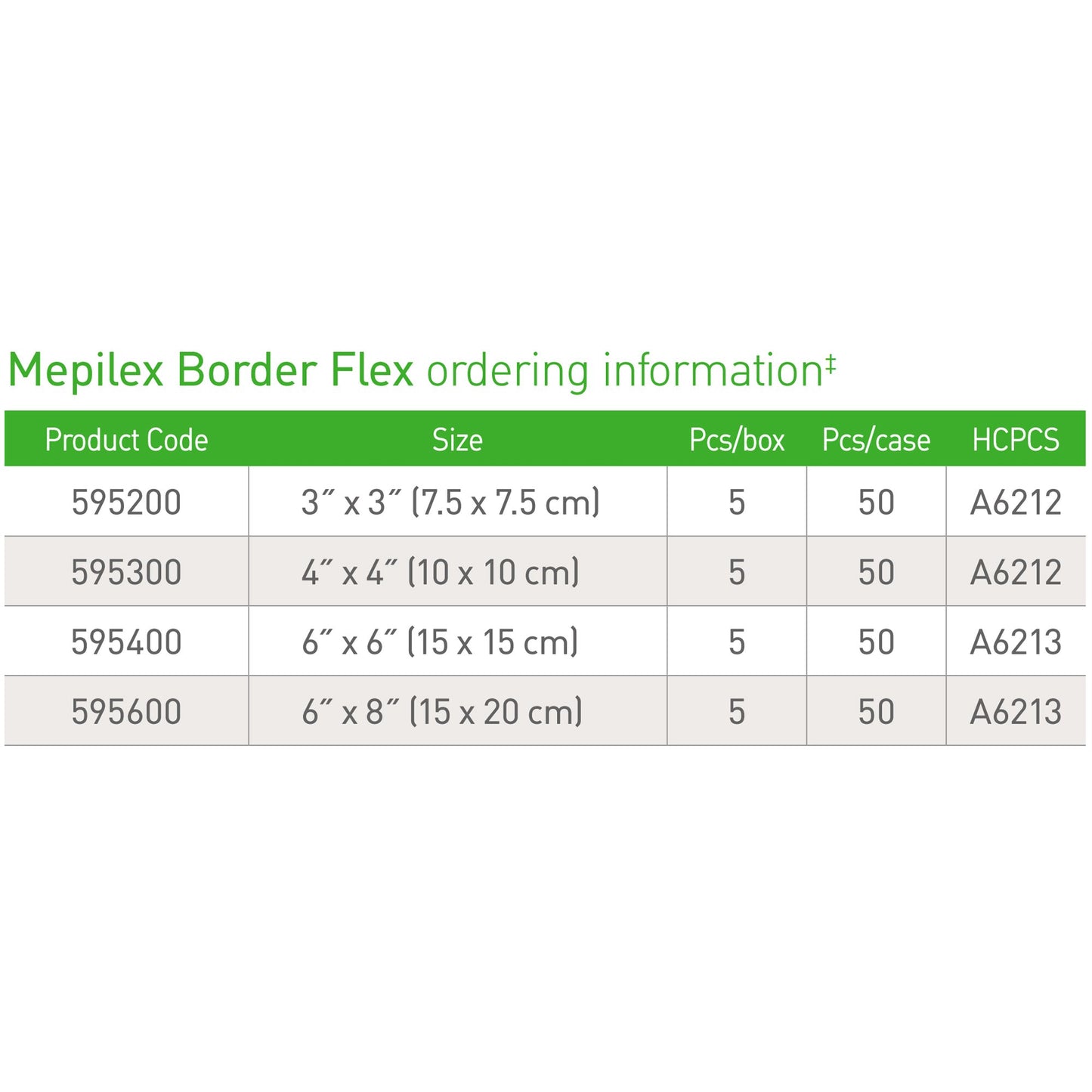 DRESSING, BORDER MEPILEX FLEX4"X4"