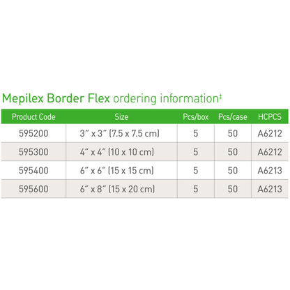 DRESSING, BORDER MEPILEX FLEX4"X4"