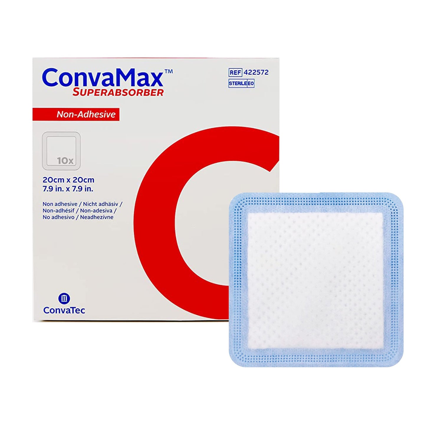 DRESSING, WOUND CONVAMAX SUPERABSRB N/ADH 8"X8"