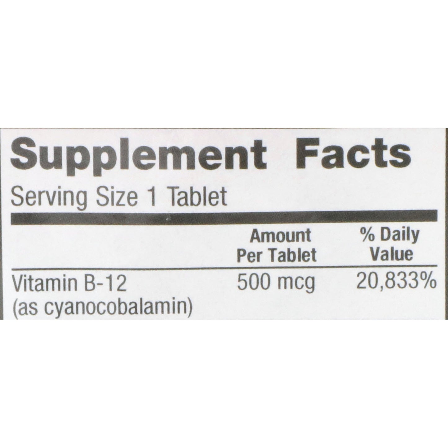 VITAMIN B-12, TAB 500MCG