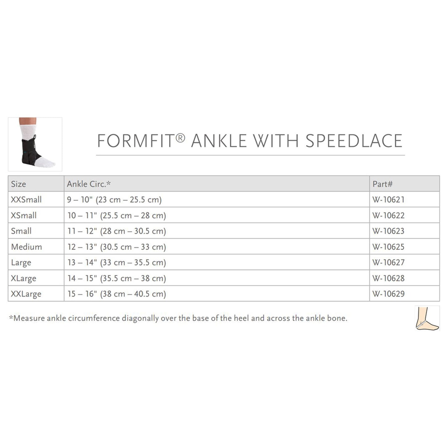 ANKLE BRACE GAMEDAY LGW/STAYS BLK