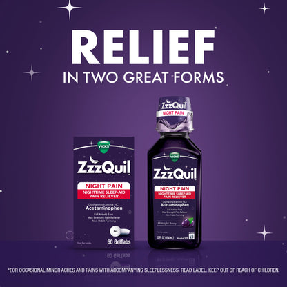 VICKS, LIQ NIGHTTIME SLEEP-AIDPAIN MIDNIGHT BERRY 12OZ