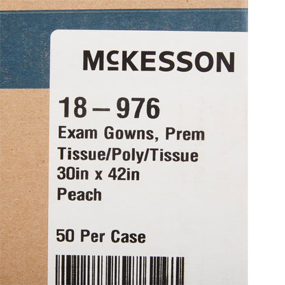 GOWN, EXAM T/P/T F/B OPN PEACH30X42