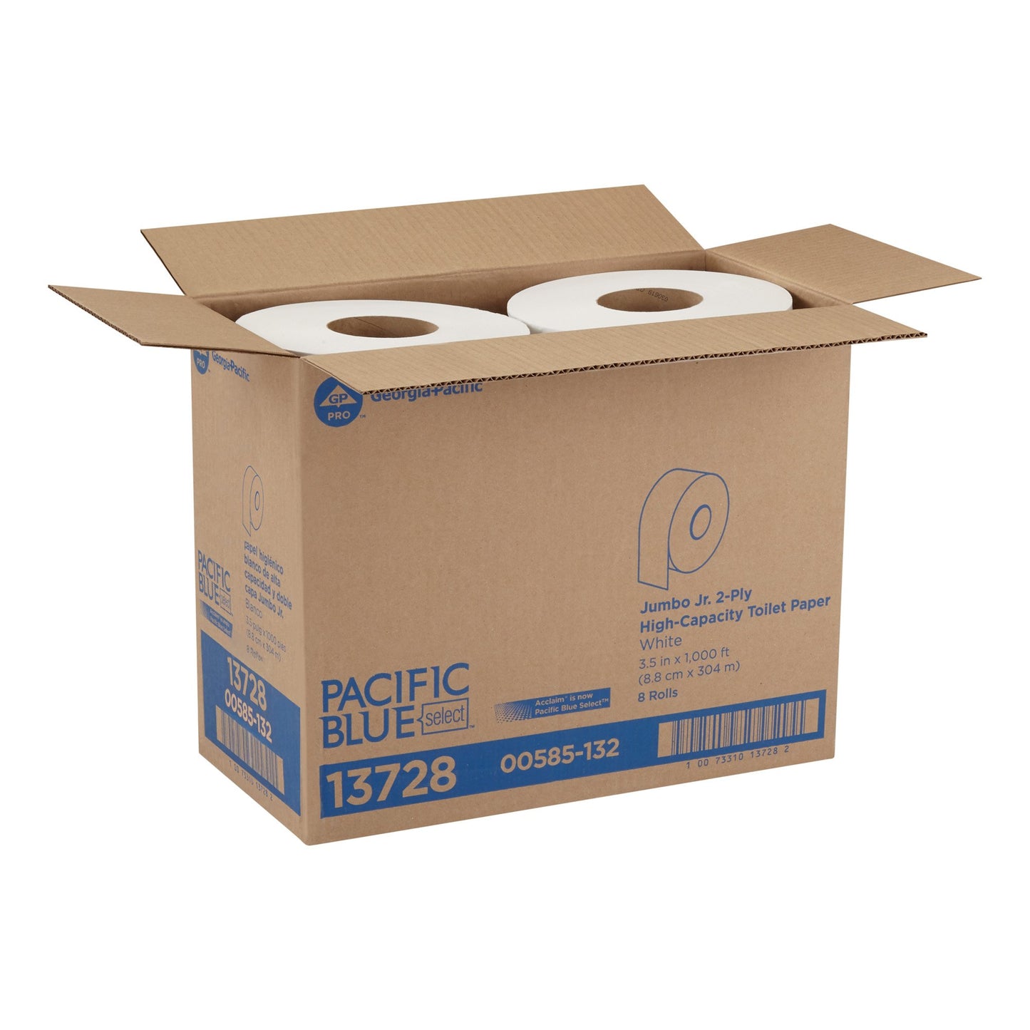 TISSUE, TOILET ACCLAIM 2PLY 1000FT WHT